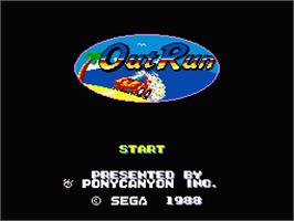 Title screen of Out Run on the MSX 2.