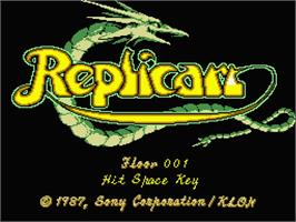 Title screen of Replicart on the MSX 2.