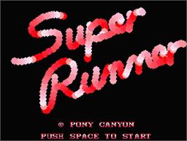 Title screen of Super Runner on the MSX 2.
