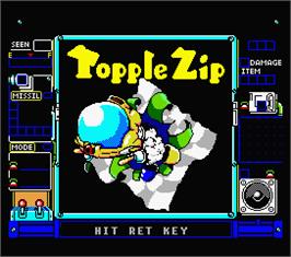 Title screen of Topple Zip on the MSX 2.