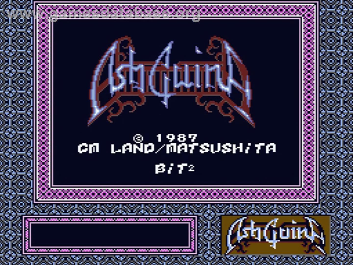 Ashguine - Densetsu No Seisenshi - MSX 2 - Artwork - Title Screen