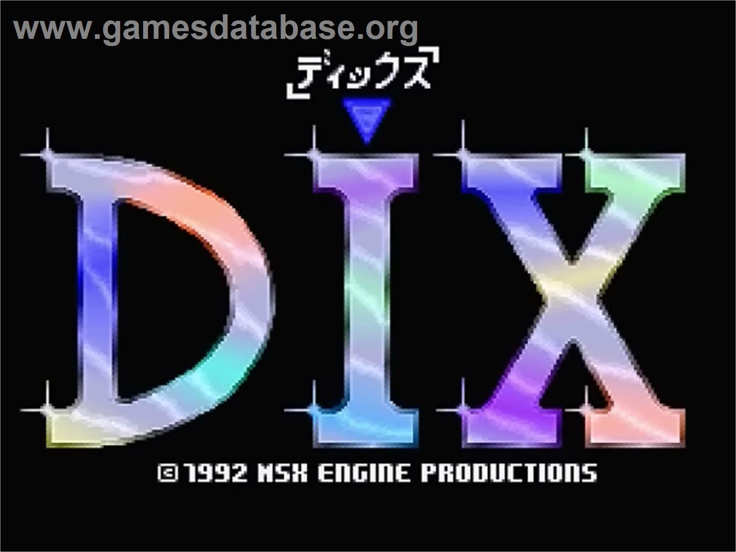 Dix - MSX 2 - Artwork - Title Screen