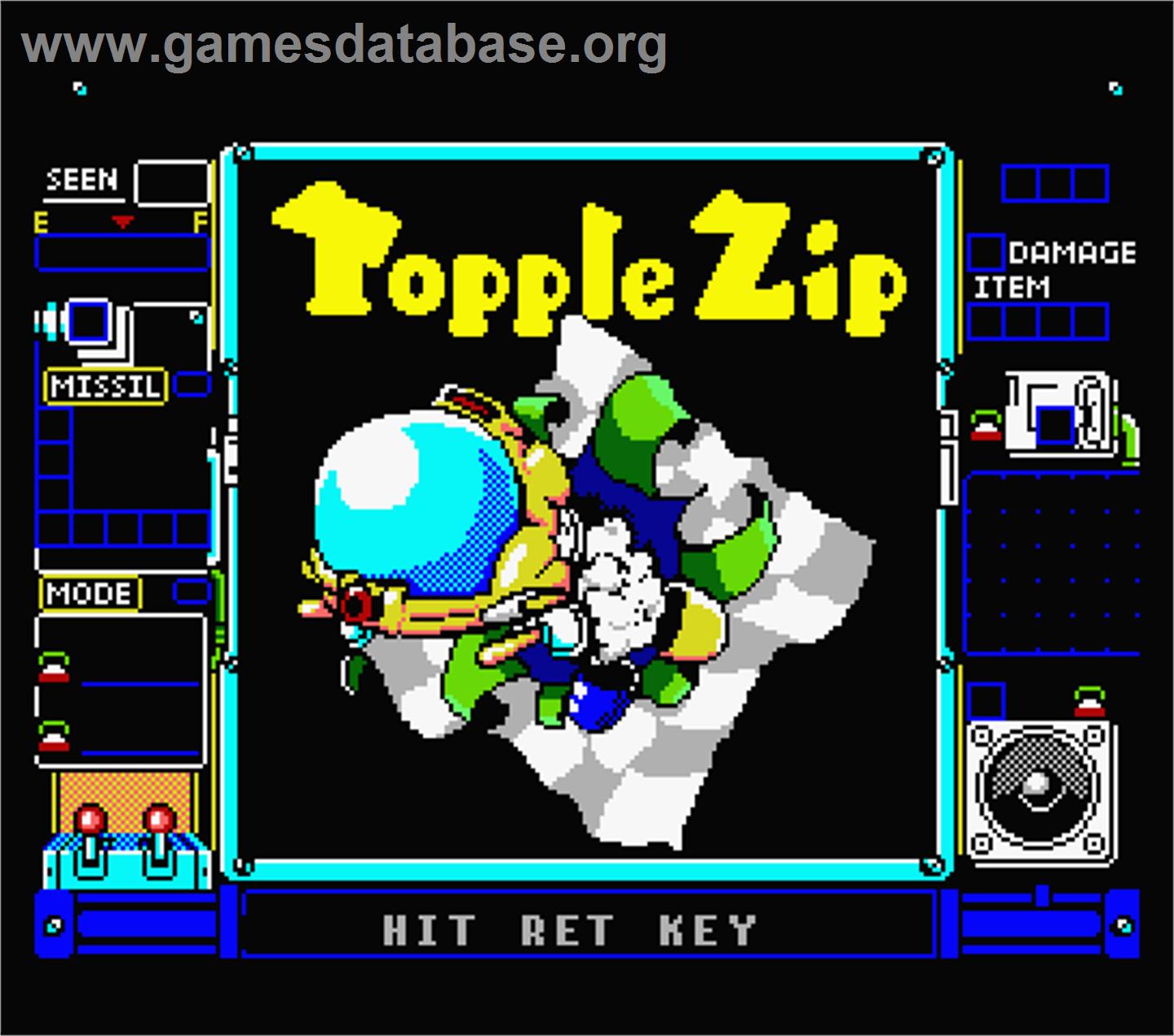 Topple Zip - MSX 2 - Artwork - Title Screen