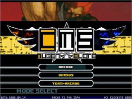 Title screen of CMS Mugen Elite on the MUGEN.