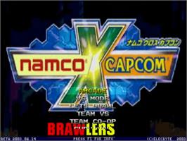Title screen of Namco X Capcom Brawlers on the MUGEN.