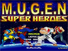 Title screen of Super Heroes Mugen on the MUGEN.