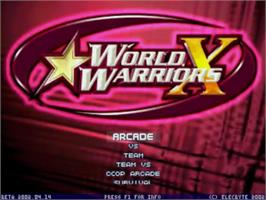 Title screen of World Warriors X on the MUGEN.
