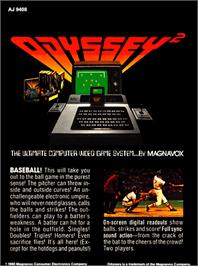 Box back cover for Baseball on the Magnavox Odyssey 2.