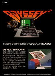 Box back cover for Blackjack on the Magnavox Odyssey 2.