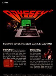 Box back cover for Bowling! on the Magnavox Odyssey 2.
