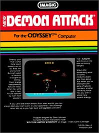 Box back cover for Demon Attack on the Magnavox Odyssey 2.