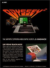 Box back cover for Las Vegas Blackjack on the Magnavox Odyssey 2.
