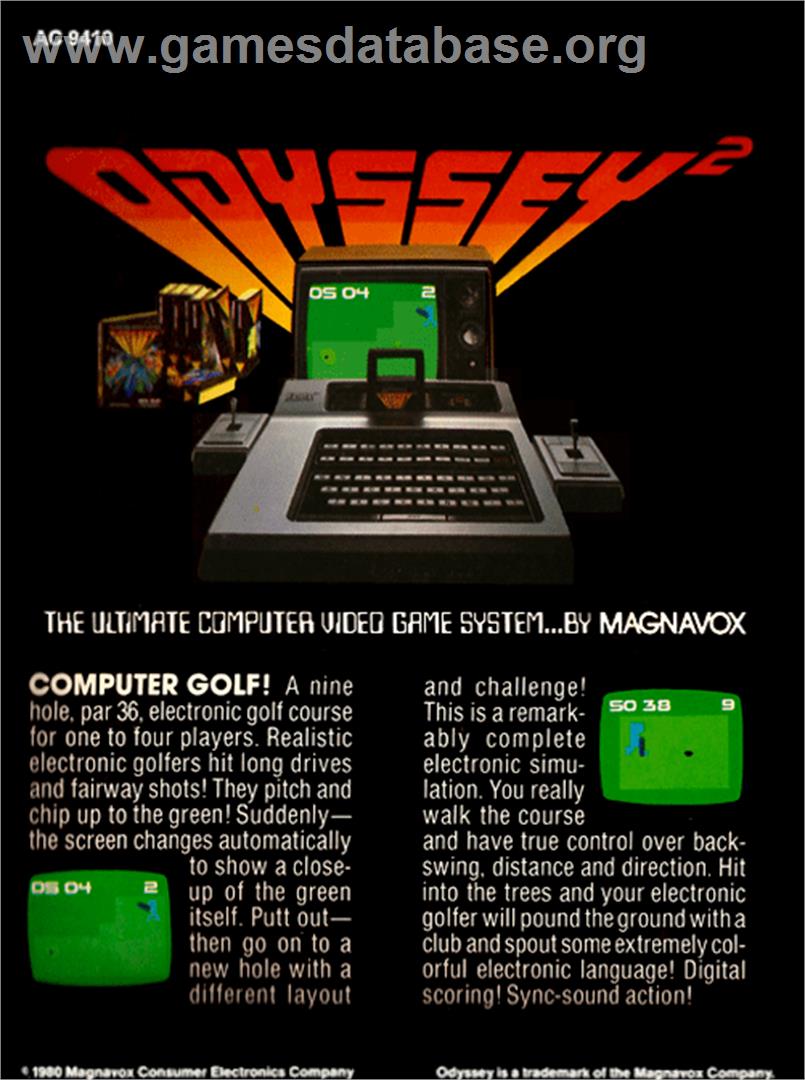 Computer Golf! - Magnavox Odyssey 2 - Artwork - Box Back