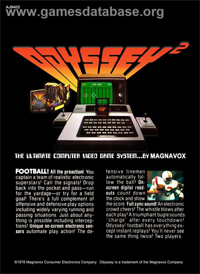 Football - Magnavox Odyssey 2 - Artwork - Box Back
