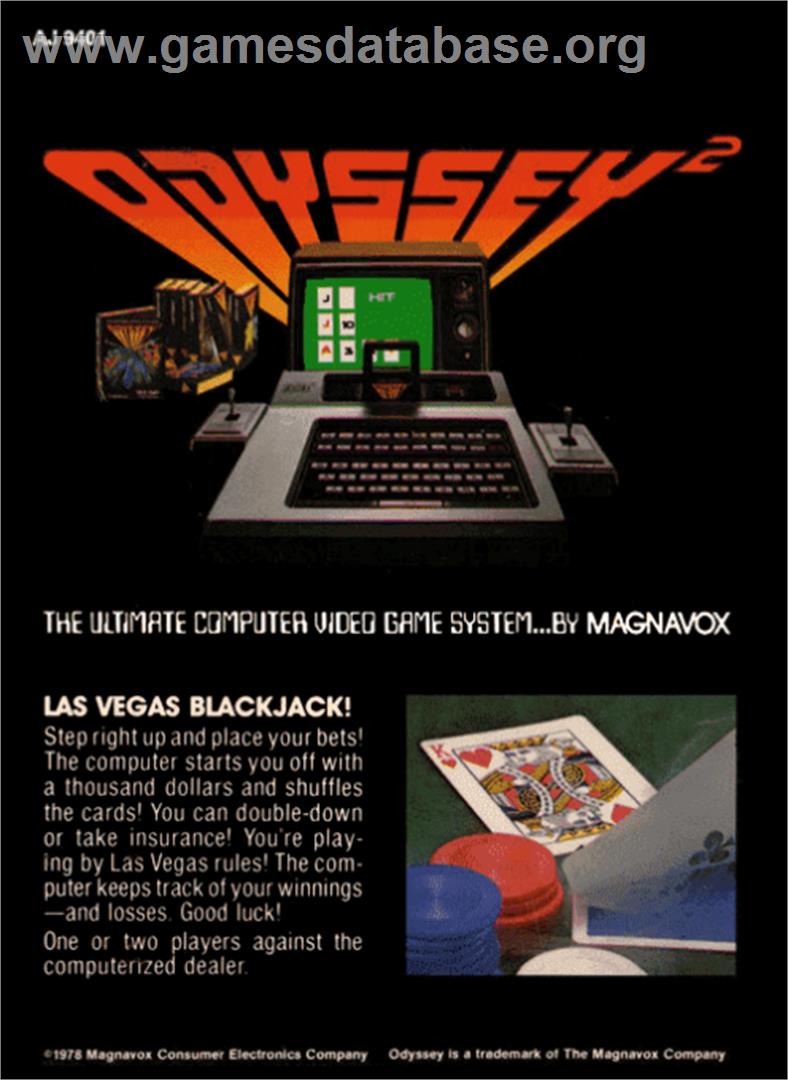 Las Vegas Blackjack - Magnavox Odyssey 2 - Artwork - Box Back