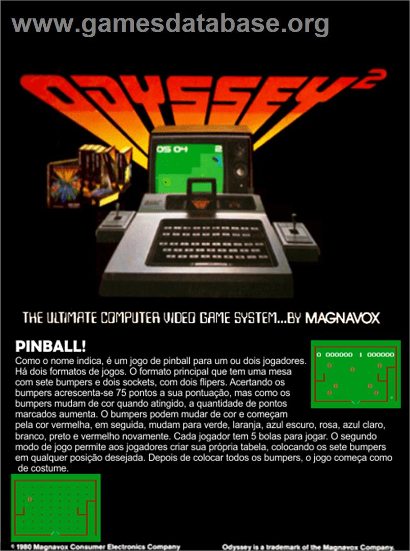 Pinball - Magnavox Odyssey 2 - Artwork - Box Back