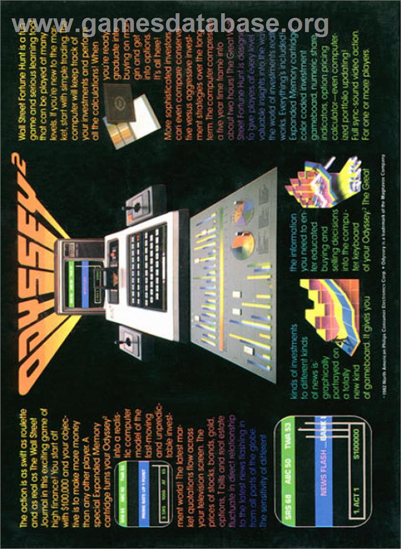 The Great Wall Street Fortune Hunt - Magnavox Odyssey 2 - Artwork - Box Back
