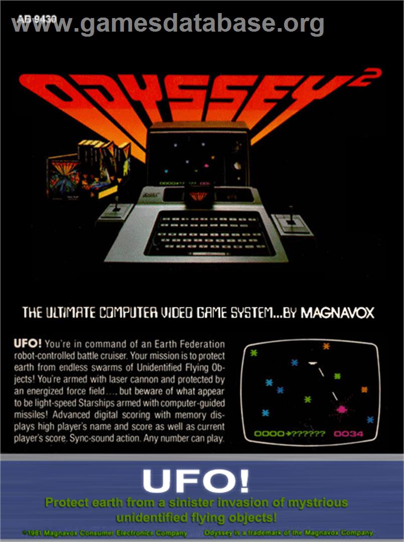 Ufo! - Magnavox Odyssey 2 - Artwork - Box Back
