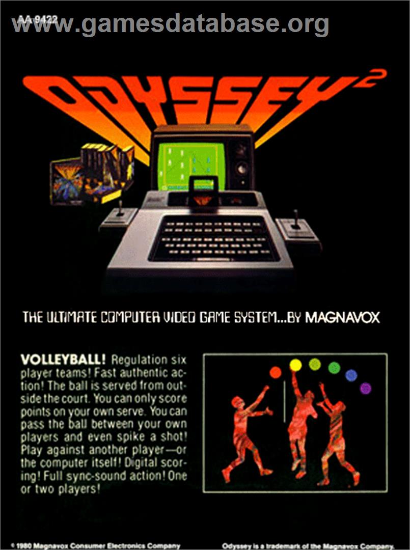 Volleyball - Magnavox Odyssey 2 - Artwork - Box Back