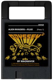 Cartridge artwork for Alien Invaders - Plus on the Magnavox Odyssey 2.