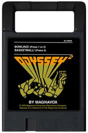 Cartridge artwork for Bowling! on the Magnavox Odyssey 2.