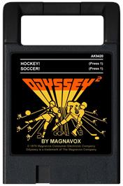 Cartridge artwork for Hockey! / Soccer! on the Magnavox Odyssey 2.