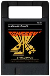 Cartridge artwork for Las Vegas Blackjack on the Magnavox Odyssey 2.