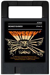 Cartridge artwork for Monkeyshines on the Magnavox Odyssey 2.