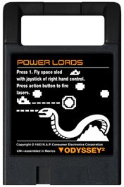 Cartridge artwork for Powerlords on the Magnavox Odyssey 2.