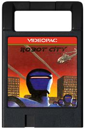 Cartridge artwork for Robot City on the Magnavox Odyssey 2.