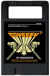 Cartridge artwork for Skiing on the Magnavox Odyssey 2.