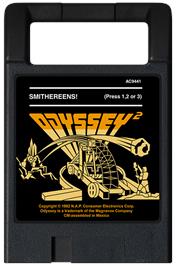Cartridge artwork for Smithereens! on the Magnavox Odyssey 2.