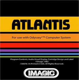 Top of cartridge artwork for Atlantis on the Magnavox Odyssey 2.