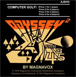Top of cartridge artwork for Computer Golf! on the Magnavox Odyssey 2.