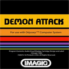 Top of cartridge artwork for Demon Attack on the Magnavox Odyssey 2.
