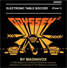 Top of cartridge artwork for Electronic Table Soccer on the Magnavox Odyssey 2.