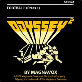 Top of cartridge artwork for Football! on the Magnavox Odyssey 2.