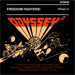 Top of cartridge artwork for Freedom Fighters on the Magnavox Odyssey 2.