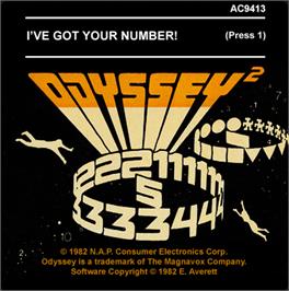 Top of cartridge artwork for I've Got Your Number on the Magnavox Odyssey 2.