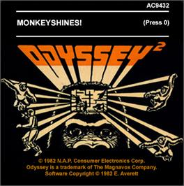 Top of cartridge artwork for Monkeyshines on the Magnavox Odyssey 2.