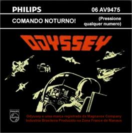 Top of cartridge artwork for Nightfighter on the Magnavox Odyssey 2.