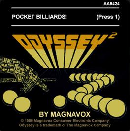 Top of cartridge artwork for Pocket Billards! on the Magnavox Odyssey 2.