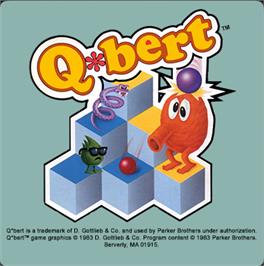 Top of cartridge artwork for Q-bert on the Magnavox Odyssey 2.