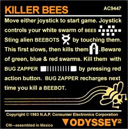 Top of cartridge artwork for Ruche Infernale, La on the Magnavox Odyssey 2.