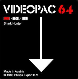 Top of cartridge artwork for Shark Hunter on the Magnavox Odyssey 2.