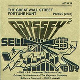 Top of cartridge artwork for The Great Wall Street Fortune Hunt on the Magnavox Odyssey 2.