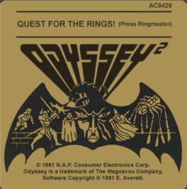 Top of cartridge artwork for The Quest for the Rings on the Magnavox Odyssey 2.