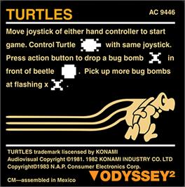 Top of cartridge artwork for Turtles on the Magnavox Odyssey 2.