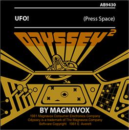 Top of cartridge artwork for UFO on the Magnavox Odyssey 2.