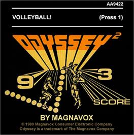 Top of cartridge artwork for Volleyball! on the Magnavox Odyssey 2.